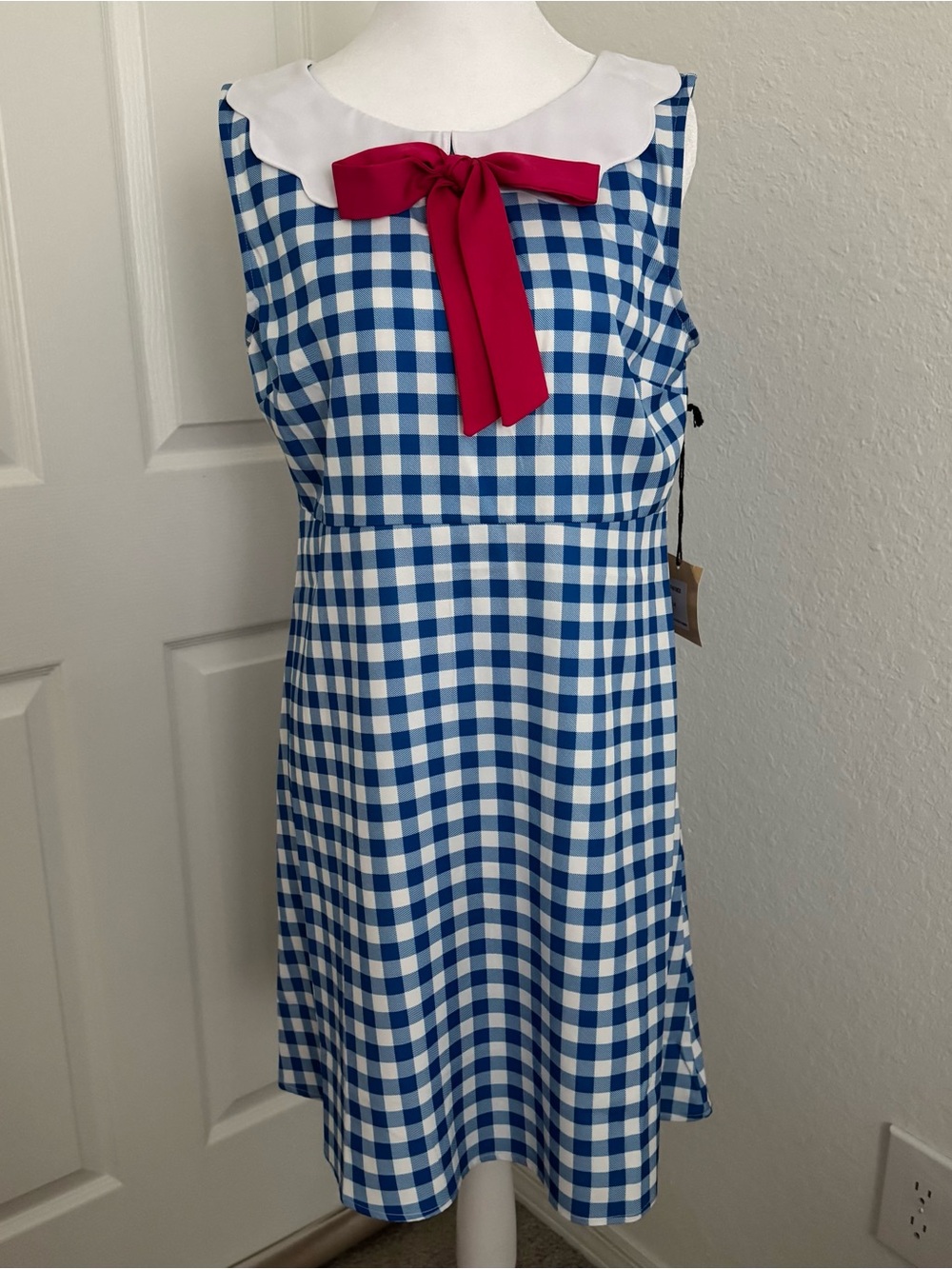 Unique Vintage Smak Parlour Gingham Peter Pan Collar Collection Dress